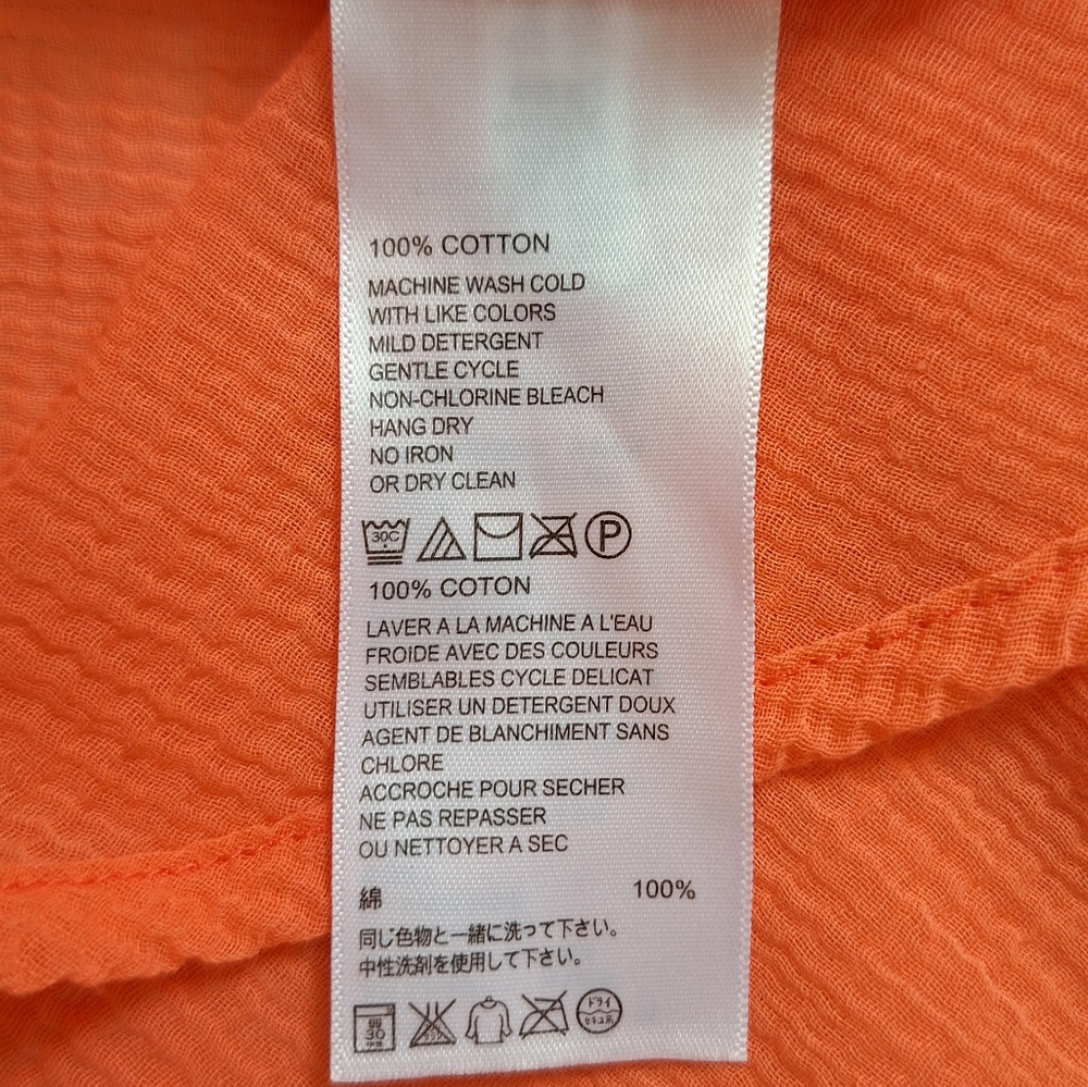 NWOT TOMMY BAHAMA   Vibrant Orange Blouse - Picture 7 of 7